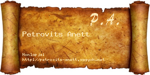 Petrovits Anett névjegykártya